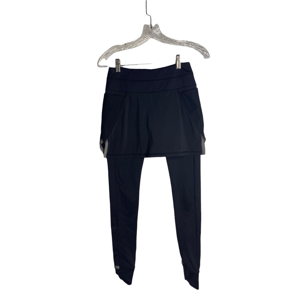 Athleta Womens Power Peak 2 In 1‎ Skort Legging Black XXS Athletic Sporty Gym